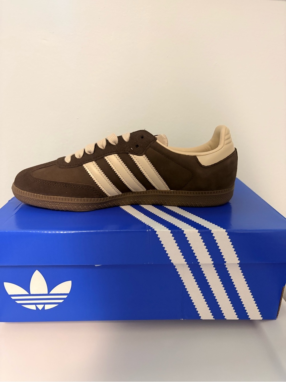 Adidas Samba Originals | size: 7.5 (men’s) | color: Aurora Coffee/Khaki/Gum